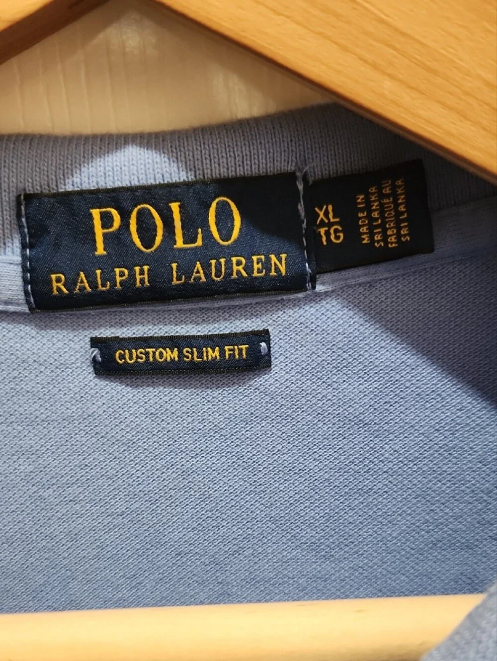 Ralph Lauren Men’s Blue Polo with Navy Large Pony & Sleeve Number 3